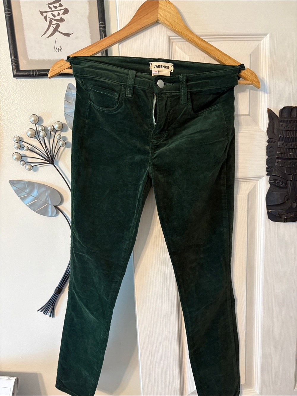 L'AGENCE Forest Green Skinny Corduroy Jeans